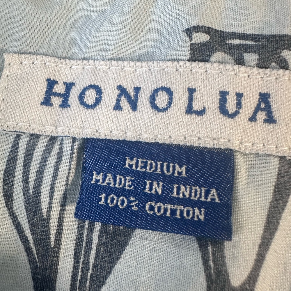 Honolua Blue Leaf Pattern Button Down Cotton Shir… - image 8